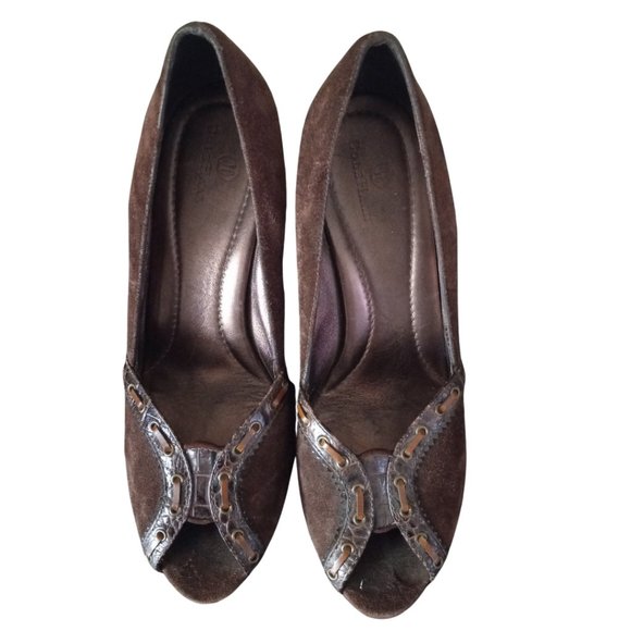 NEW Cole Haan Brown Suede Wedges - Picture 4 of 8